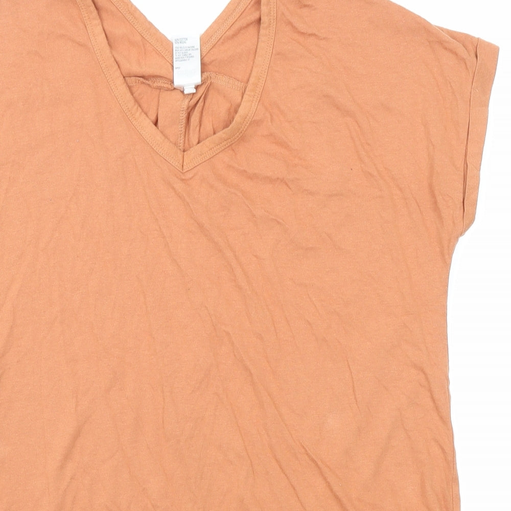 Womens UK Size 10 Anko Orange Basic T-Shirt