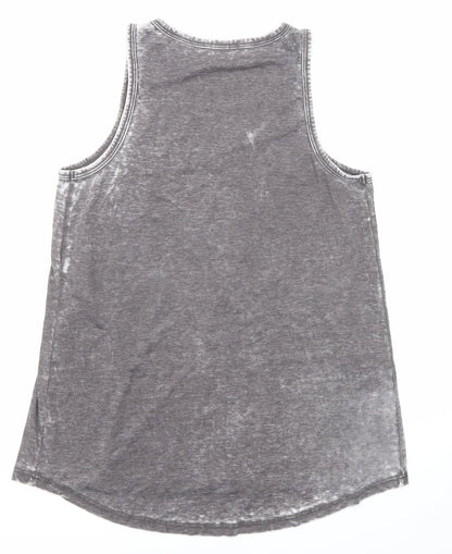 Womens UK Size 8 River Island Grey Basic Tank