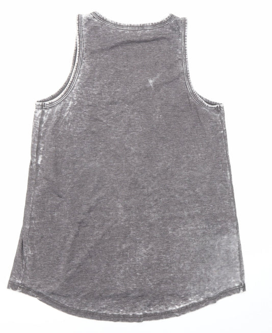 Womens UK Size 8 River Island Grey Basic Tank