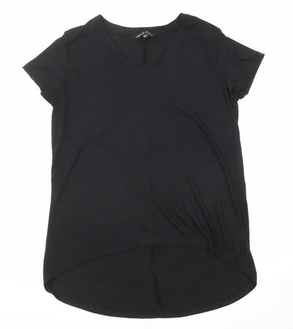 Capsule Womens Black Polyester Basic T-Shirt Size 12 Round Neck