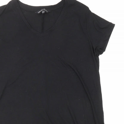 Capsule Womens Black Polyester Basic T-Shirt Size 12 Round Neck