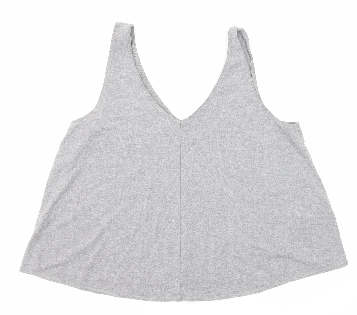 Womens UK Size 12 Topshop Grey Cropped Tank