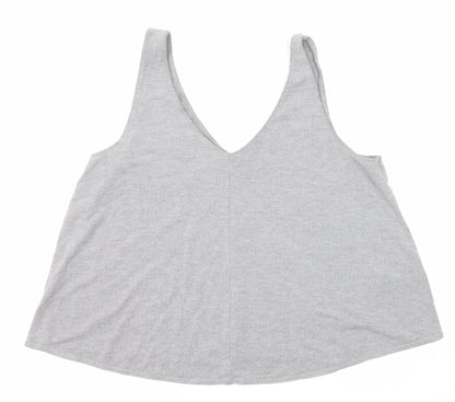 Womens UK Size 12 Topshop Grey Cropped Tank