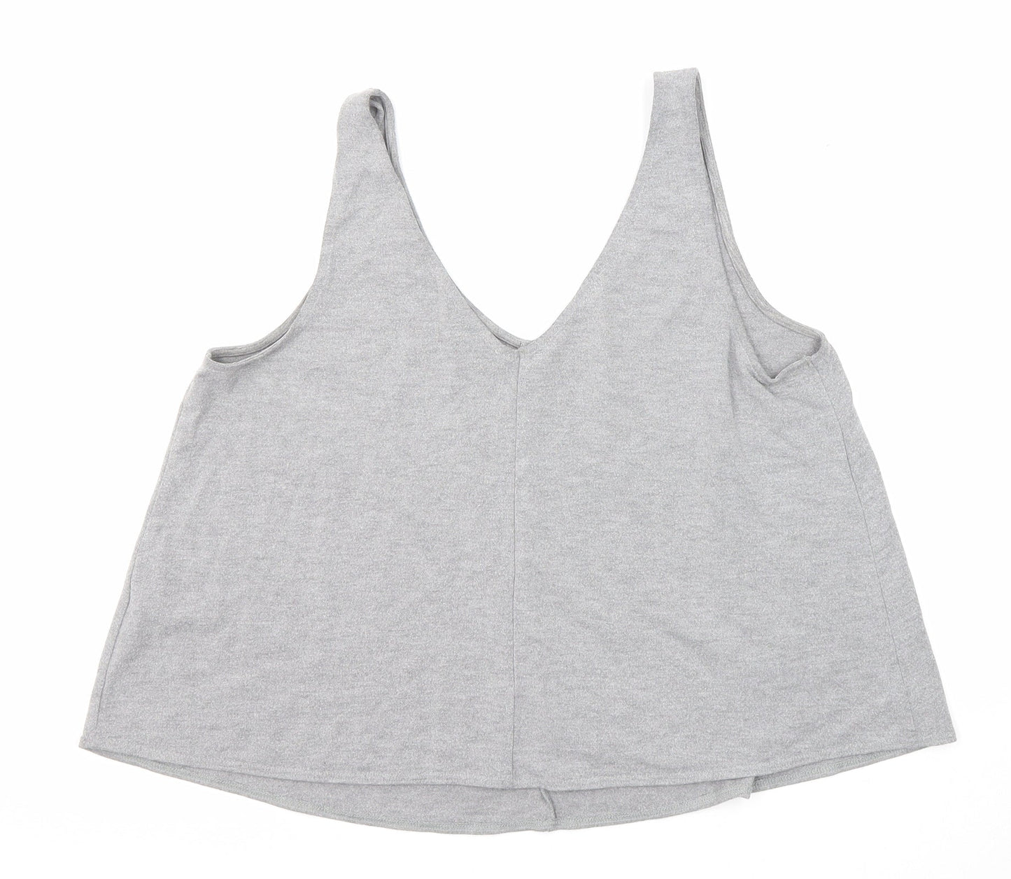 Womens UK Size 12 Topshop Grey Cropped Tank