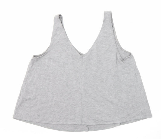 Womens UK Size 12 Topshop Grey Cropped Tank