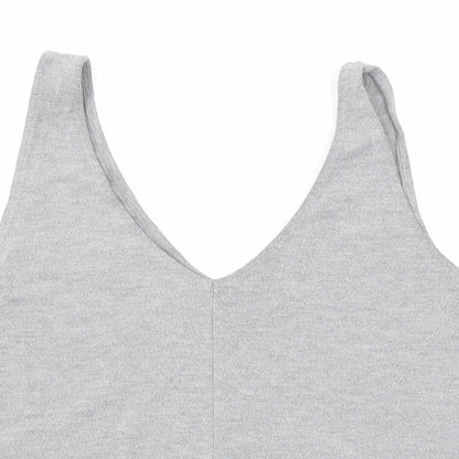 Womens UK Size 12 Topshop Grey Cropped Tank