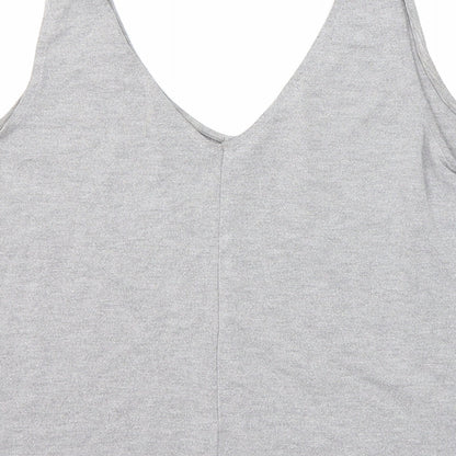 Womens UK Size 12 Topshop Grey Cropped Tank