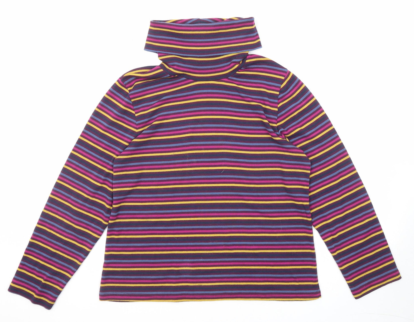 Emreco Womens Multicoloured Striped Polyester Pullover Sweatshirt Size 18 Pullover