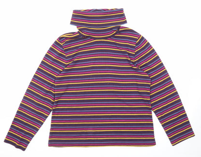 Emreco Womens Multicoloured Striped Polyester Pullover Sweatshirt Size 18 Pullover