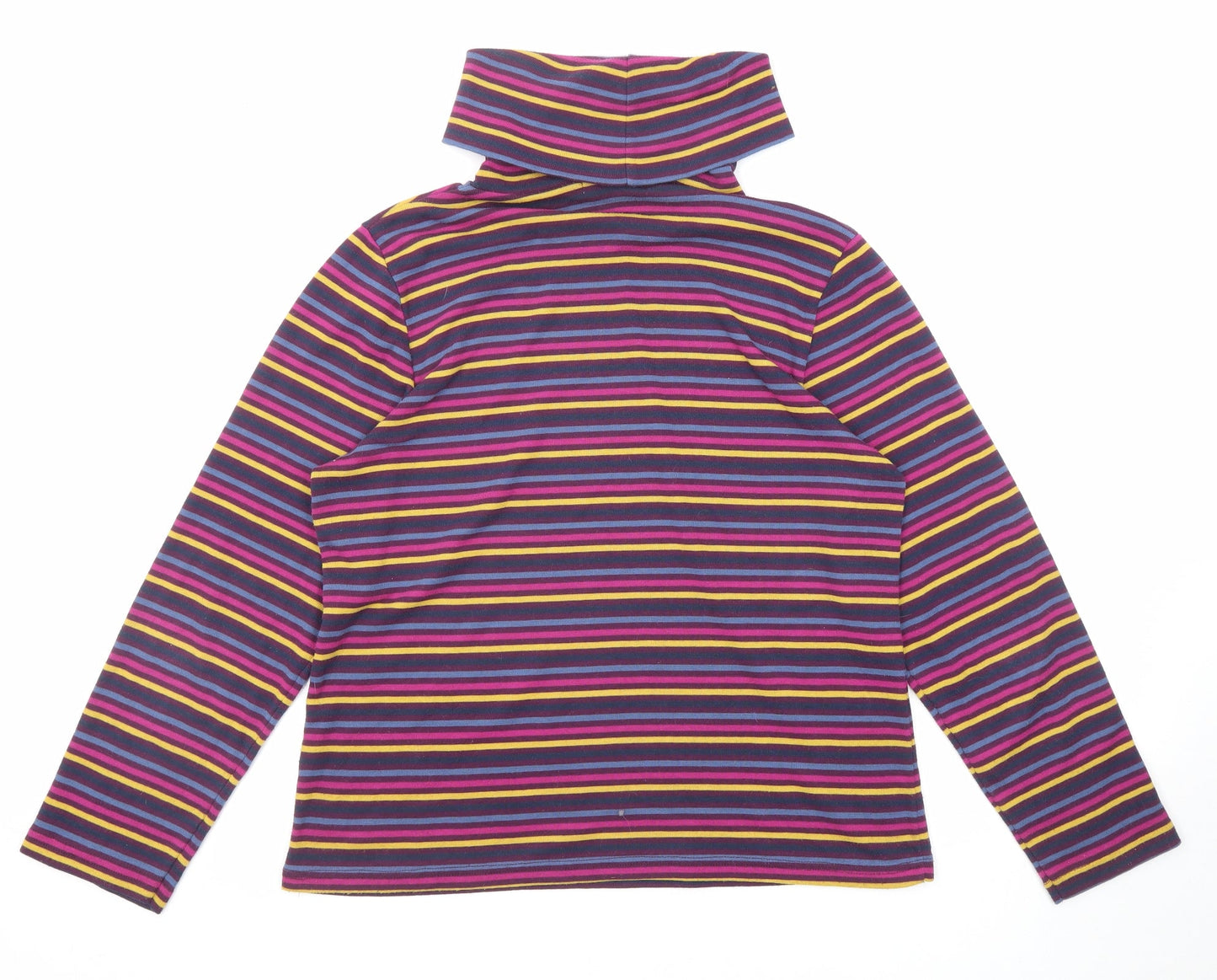 Emreco Womens Multicoloured Striped Polyester Pullover Sweatshirt Size 18 Pullover