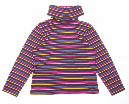 Emreco Womens Multicoloured Striped Polyester Pullover Sweatshirt Size 18 Pullover
