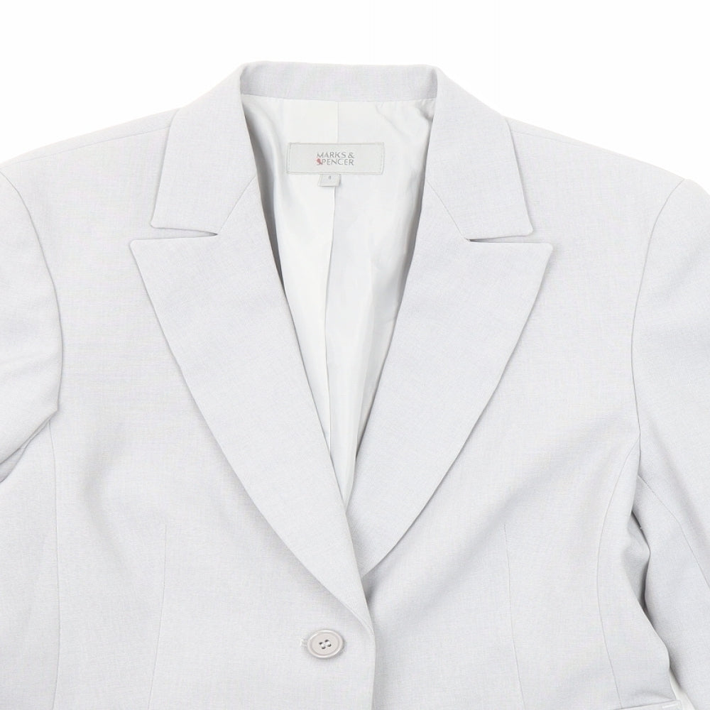 Womens UK Size 8 Marks and Spencer Regular Grey Suit Jacket