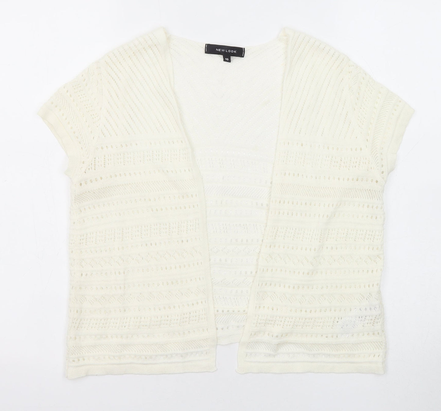 Womens UK Size 10 New Look White Cardigan Jumper