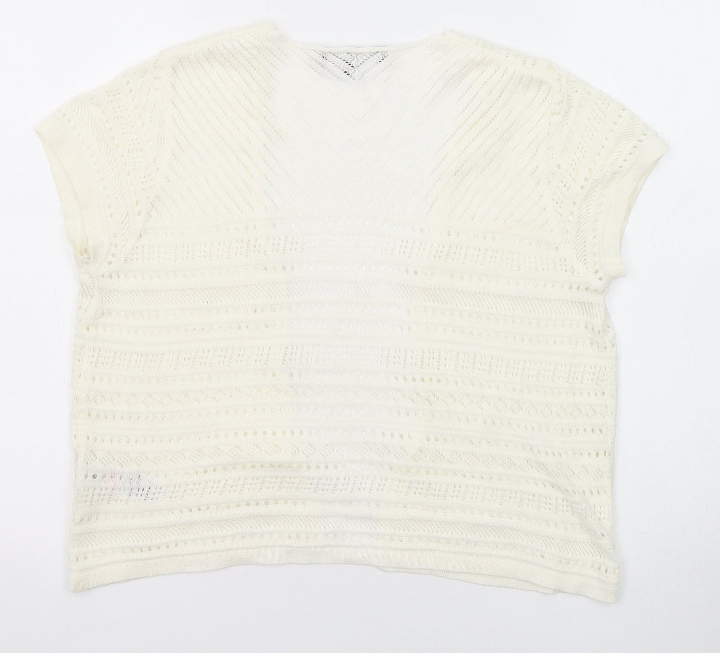 Womens UK Size 10 New Look White Cardigan Jumper