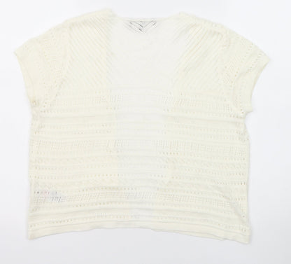 Womens UK Size 10 New Look White Cardigan Jumper
