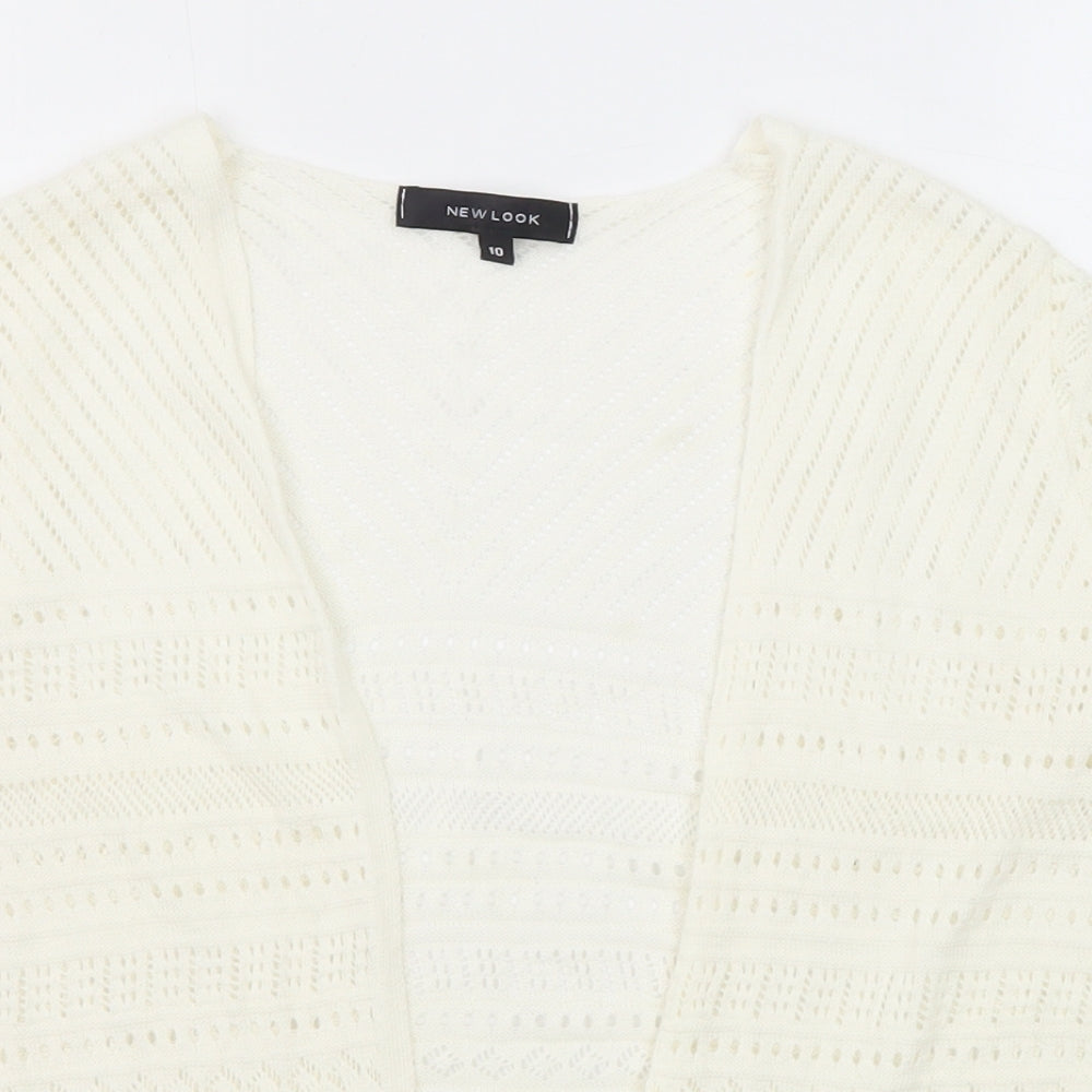 Womens UK Size 10 New Look White Cardigan Jumper