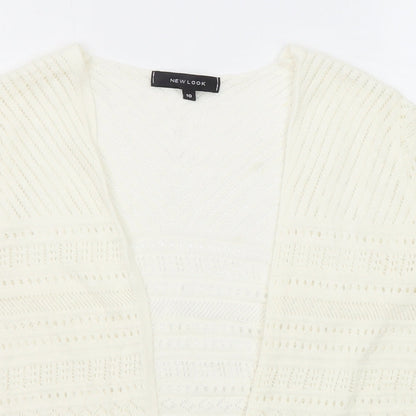 Womens UK Size 10 New Look White Cardigan Jumper