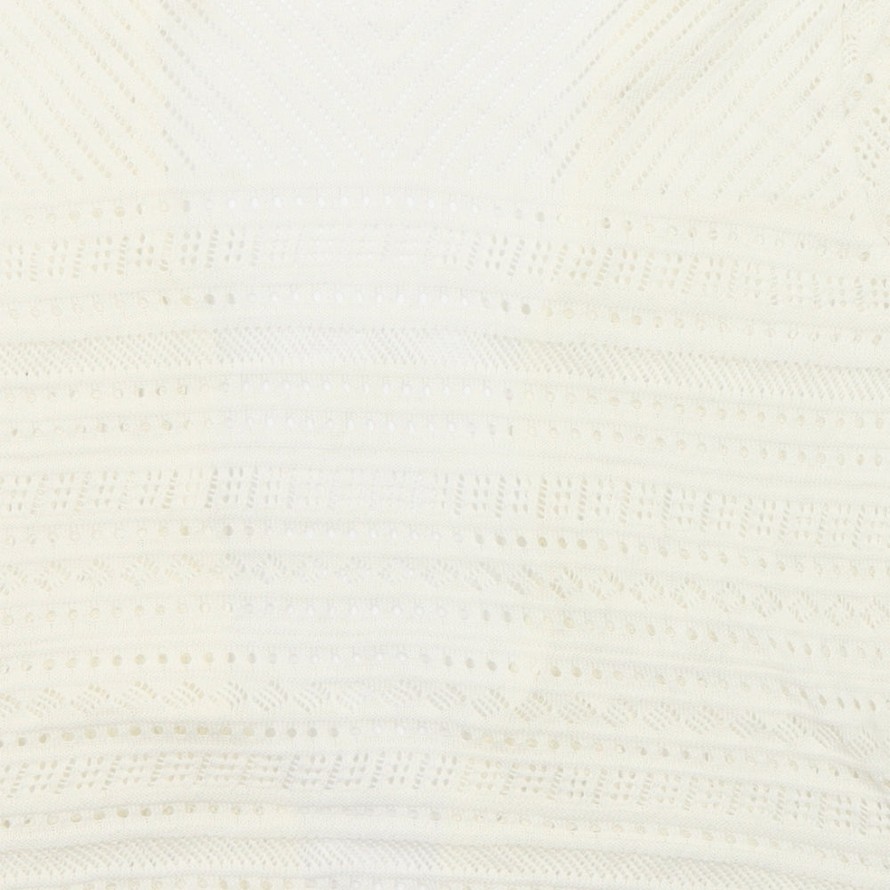 Womens UK Size 10 New Look White Cardigan Jumper