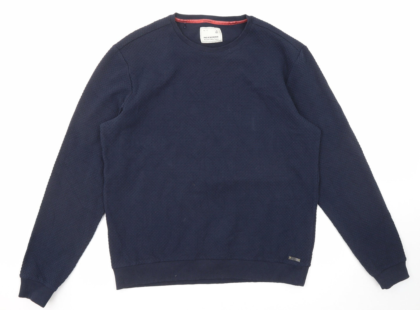 No Excess Mens Blue Cotton Pullover Sweatshirt Size XL