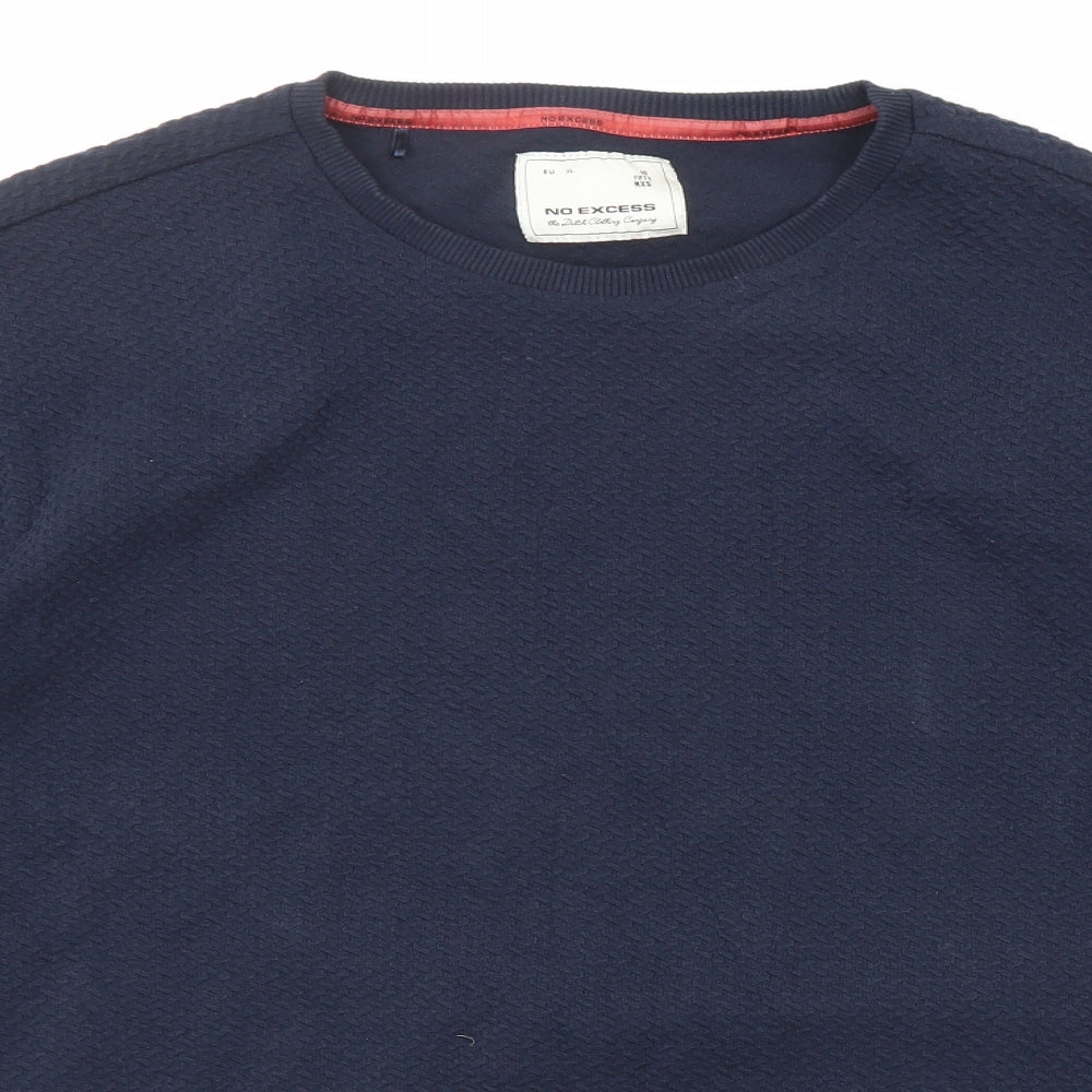 No Excess Mens Blue Cotton Pullover Sweatshirt Size XL