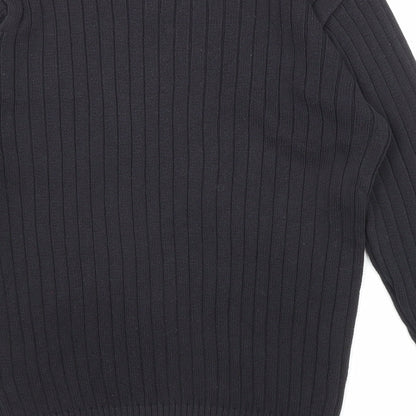 C&A Womens Black V-Neck Acrylic Pullover Jumper Size M