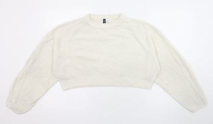 Womens UK Size M Divided by H&M Ivory Pullover Jumper