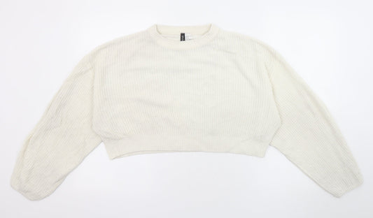 Womens UK Size M Divided by H&M Ivory Pullover Jumper