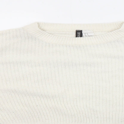 Womens UK Size M Divided by H&M Ivory Pullover Jumper