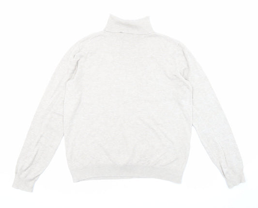 H&M Womens Beige Roll Neck Viscose Pullover Jumper Size M