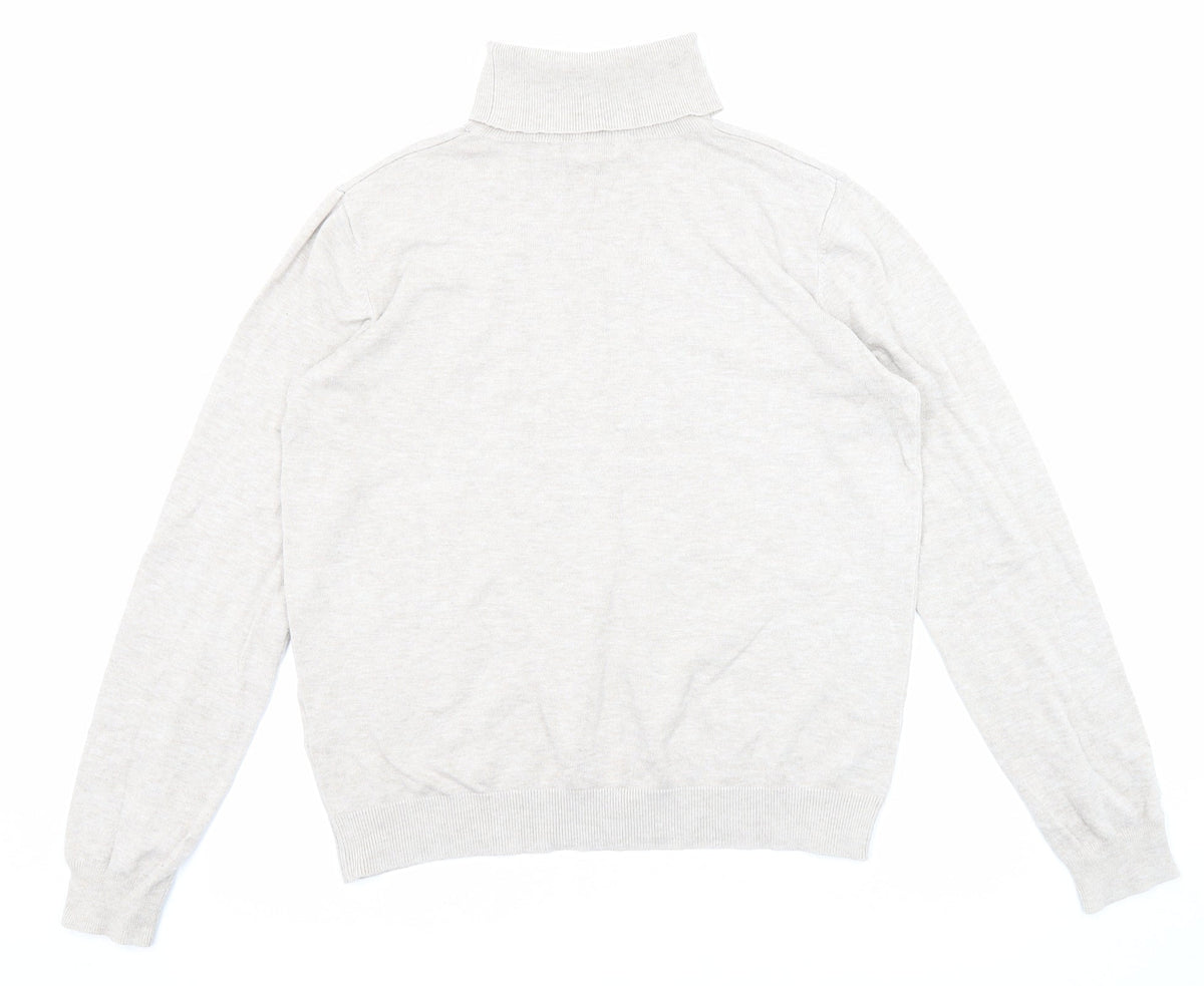 H&M Womens Beige Roll Neck Viscose Pullover Jumper Size M