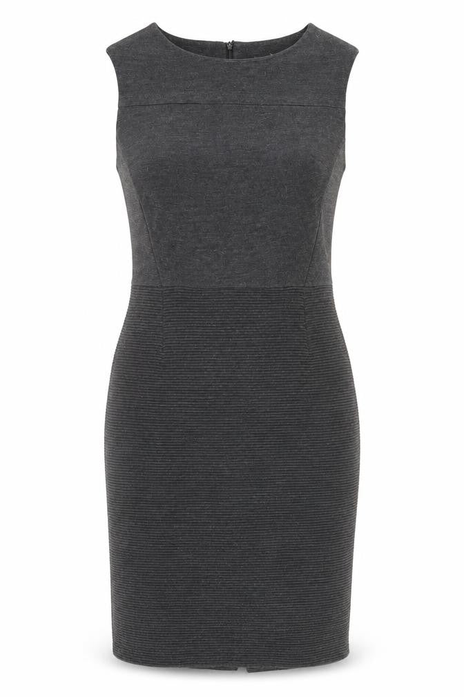 Marks and Spencer Womens Grey Acrylic Shift Size 10 Round Neck Zip
