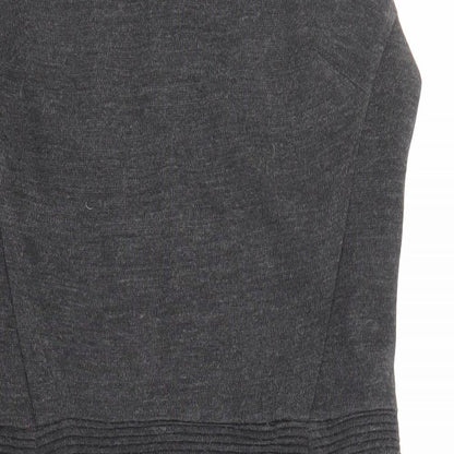Marks and Spencer Womens Grey Acrylic Shift Size 10 Round Neck Zip