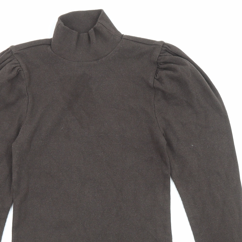 Gap Womens Brown High Neck Cotton Pullover Jumper Size S