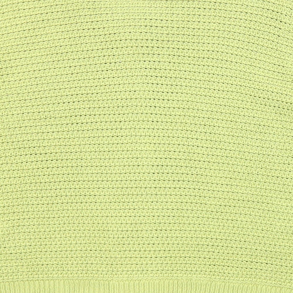 Ange Womens Green Round Neck Cotton Cardigan Jumper Size M - Size M-L