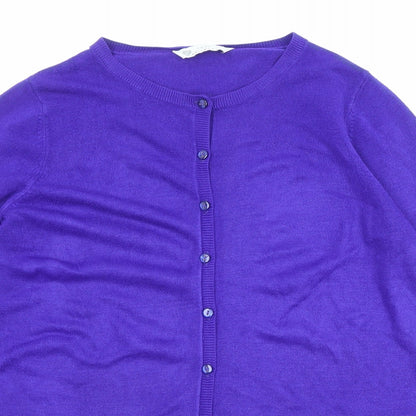 Womens UK Size 10 BHS Blue Cardigan Jumper