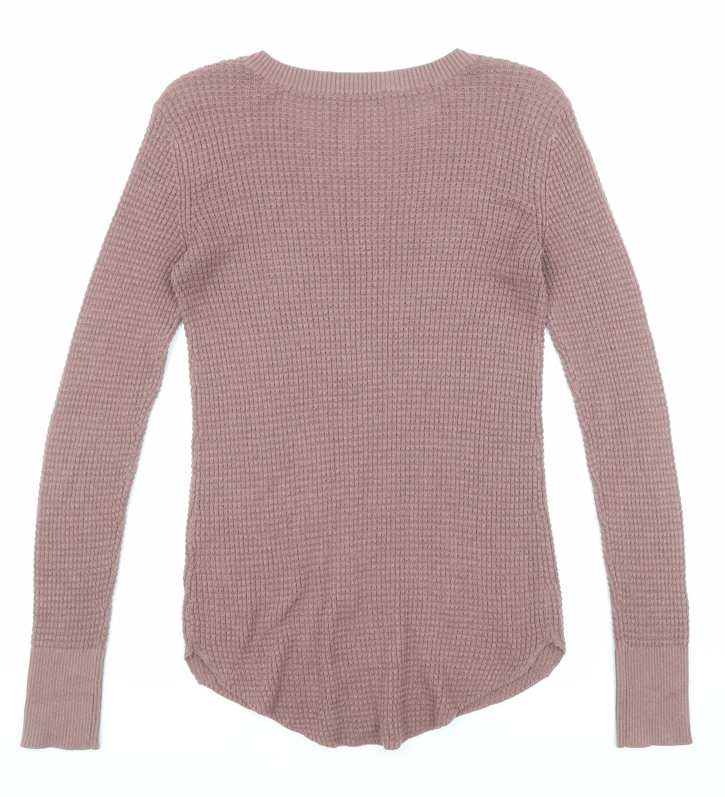 Kismet Womens Purple Round Neck Cotton Pullover Jumper Size XS