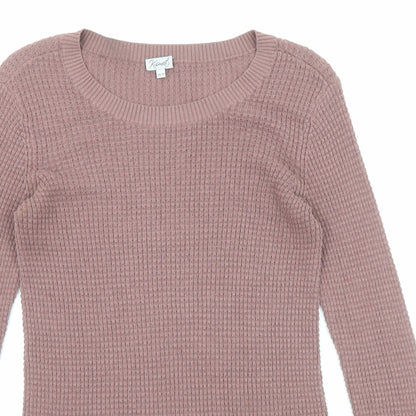 Kismet Womens Purple Round Neck Cotton Pullover Jumper Size XS