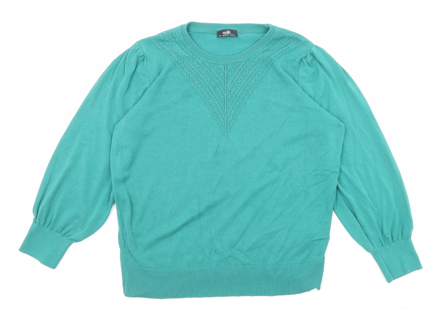 Womens UK Size L Wallis Green Pullover Jumper