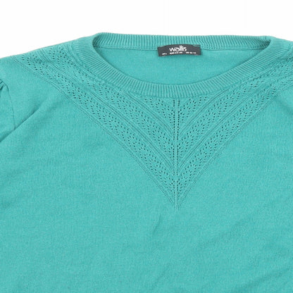 Womens UK Size L Wallis Green Pullover Jumper