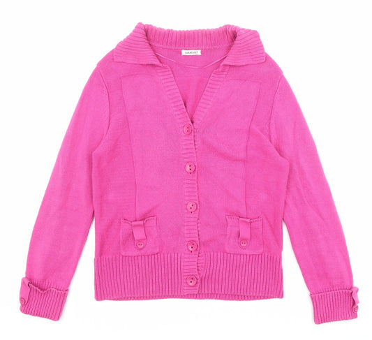 Womens UK Size 10 Damart Pink Cardigan Jumper