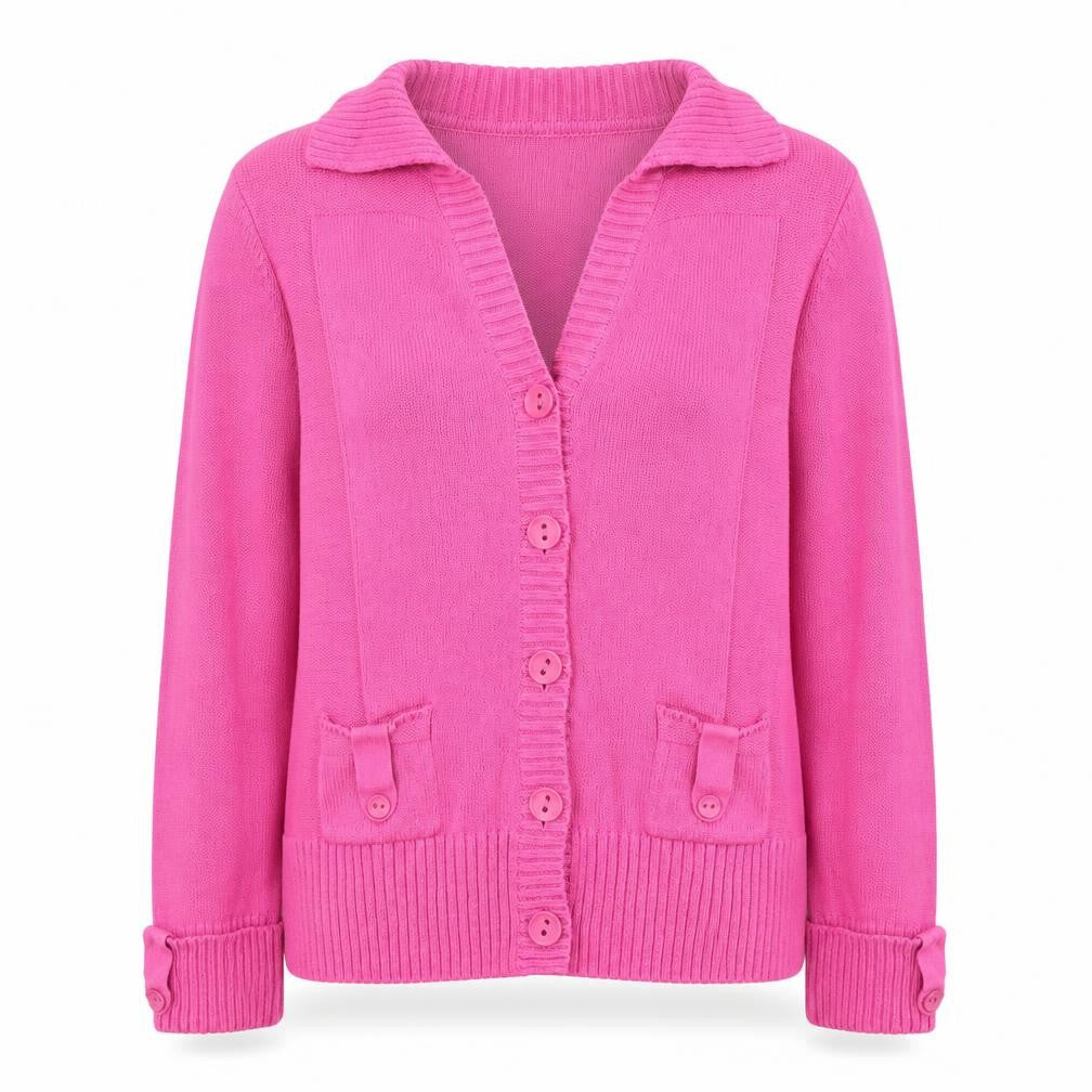 Womens UK Size 10 Damart Pink Cardigan Jumper