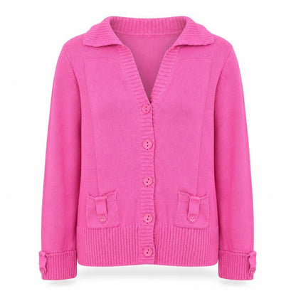 Womens UK Size 10 Damart Pink Cardigan Jumper