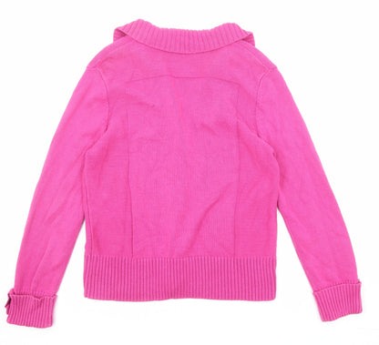 Womens UK Size 10 Damart Pink Cardigan Jumper