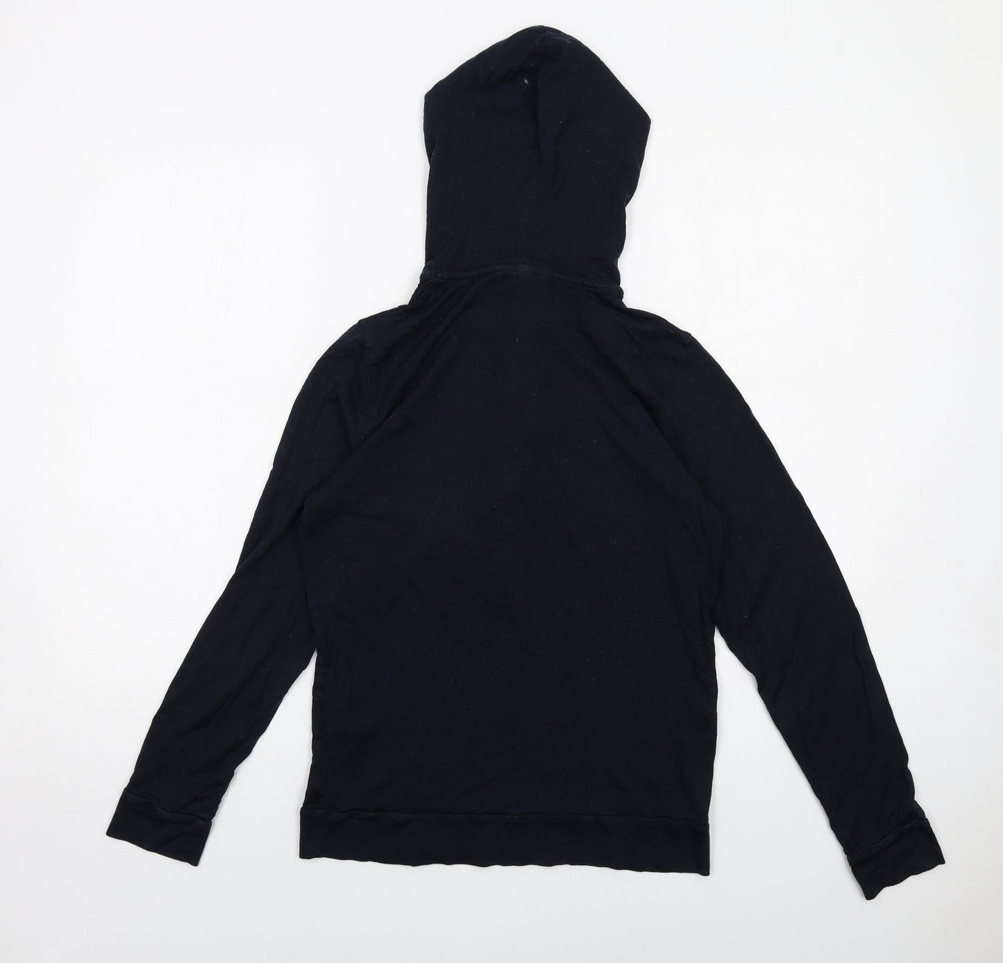 H&M Womens Blue Lyocell Pullover Hoodie Size S Snap