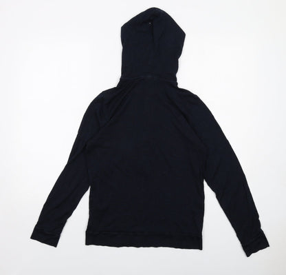 H&M Womens Blue Lyocell Pullover Hoodie Size S Snap