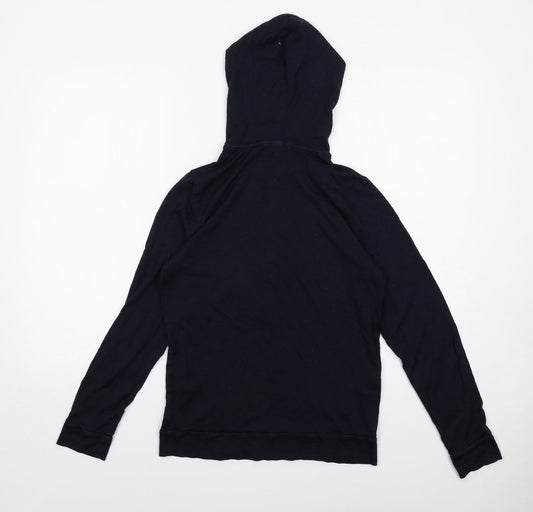 H&M Womens Blue Lyocell Pullover Hoodie Size S Snap