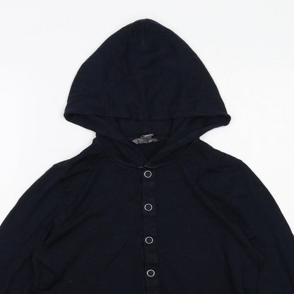 H&M Womens Blue Lyocell Pullover Hoodie Size S Snap