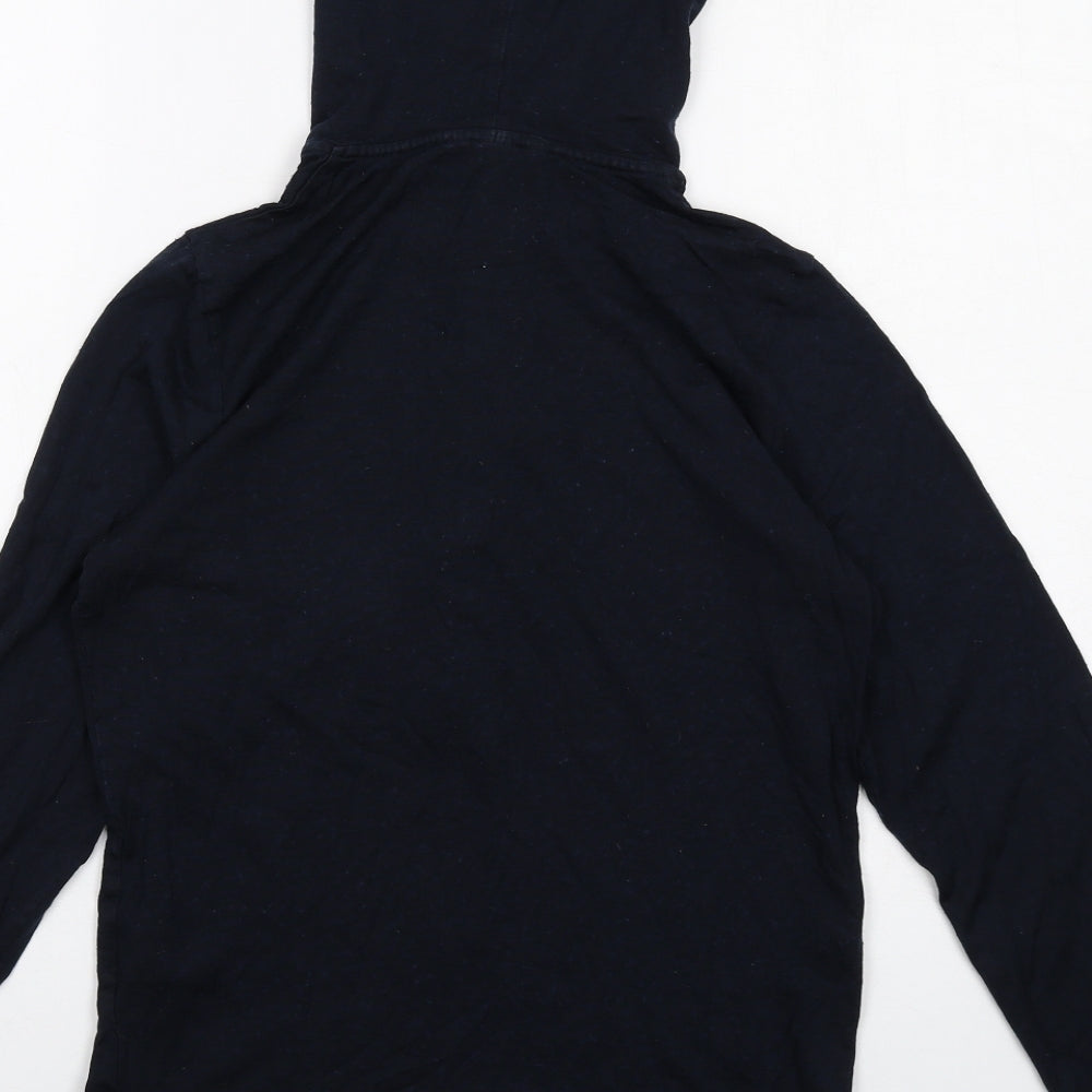 H&M Womens Blue Lyocell Pullover Hoodie Size S Snap