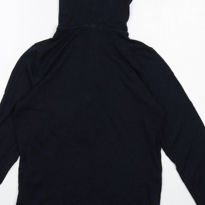 H&M Womens Blue Lyocell Pullover Hoodie Size S Snap