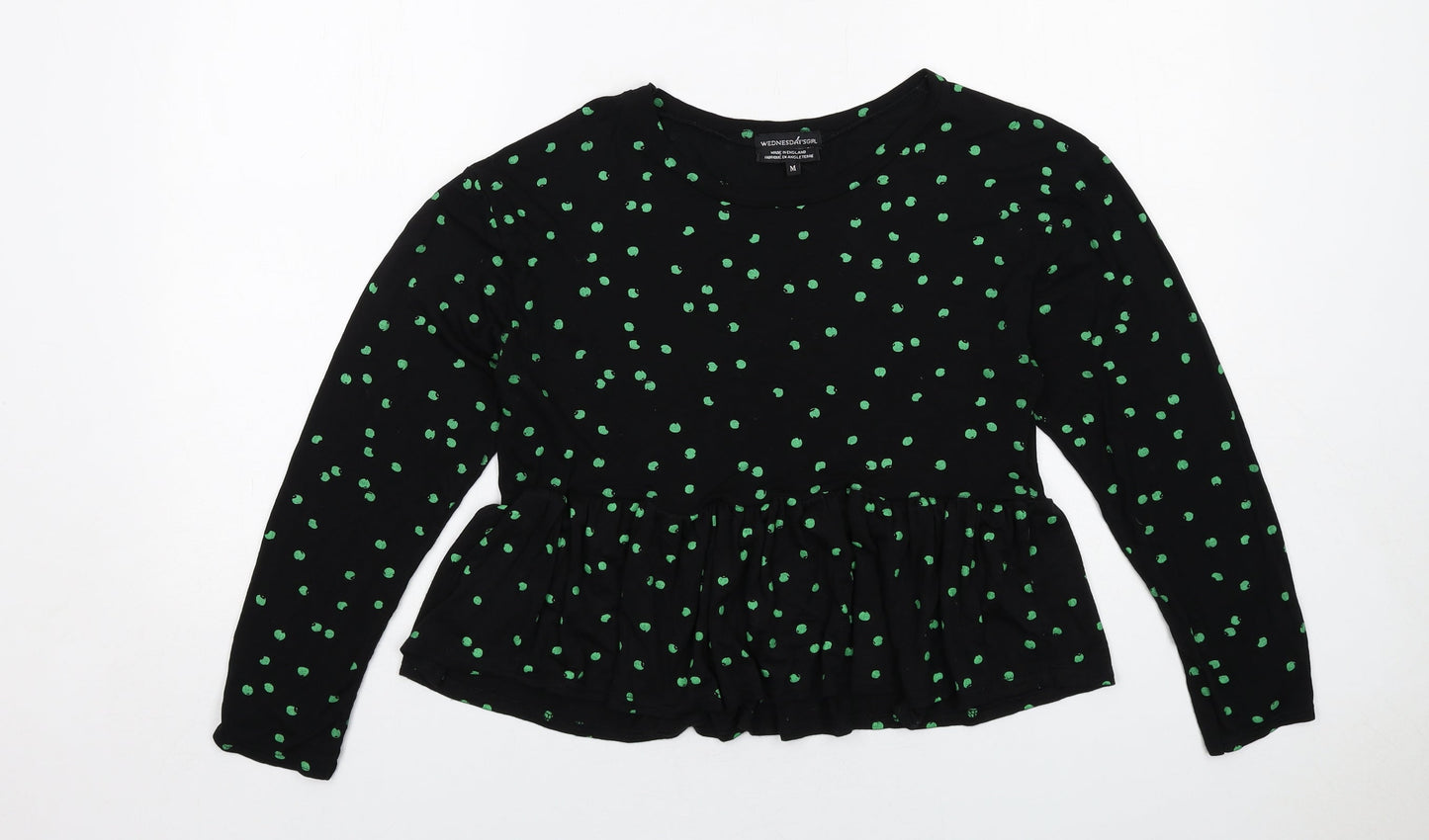 Womens UK Size M Wednesday's Girl Black Basic Blouse
